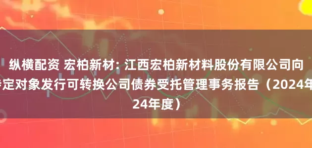 纵横配资 宏柏新材: 江西宏柏新材料股份有限公司向不特定对象发行可转换公司债券受托管理事务报告（2024年度）