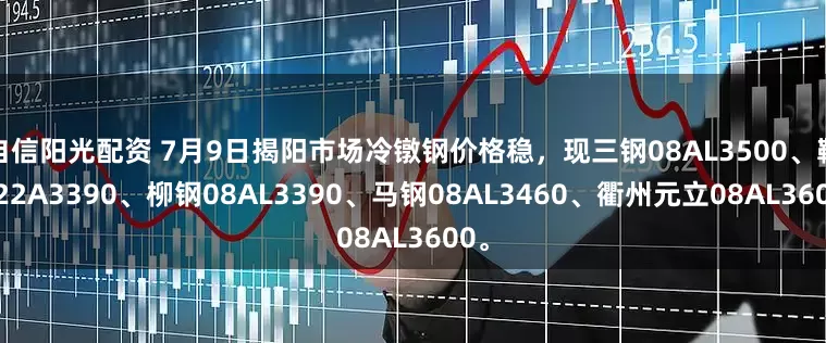 自信阳光配资 7月9日揭阳市场冷镦钢价格稳，现三钢08AL3500、鞍钢22A3390、柳钢08AL3390、马钢08AL3460、衢州元立08AL3600。